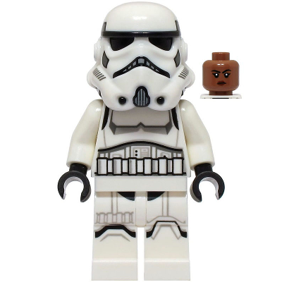 Produktbild Imperial Stormtrooper - Female, Dual Molded Helmet with Light Bluish Gray Panels on Back, Shoulder Belts, Medium Brown Head