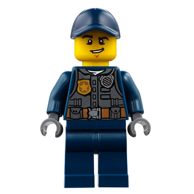 Produktbild Police - City Officer with Dark Bluish Gray Vest with Badge and Radio, Dark Blue Legs, Dark Blue Cap