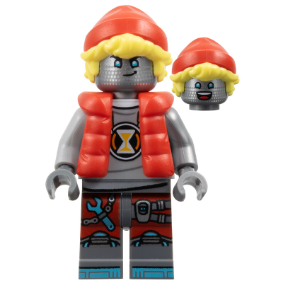 Cooper - Robot with Red Cap and Puffer Vest, Clip on Back (71484)