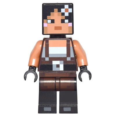 Minecraft Skin 2 - Pixelated, Female with Flower and Suspenders