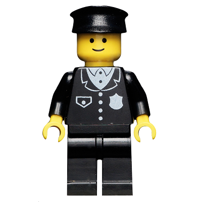 Police - Suit with 4 Buttons, Black Legs, Black Hat