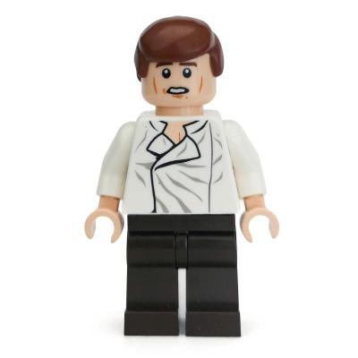 Han Solo, White Shirt, Dark Brown Legs, Dual Sided Head Open Mouth / Closed Eyes, Smooth Hair