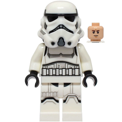 Produktbild Imperial Stormtrooper - Male, Dual Molded Helmet with Light Bluish Gray Panels on Back, Shoulder Belts, Light Nougat Head