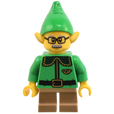 Elf - Dark Green Collar and Gold Horn, Moustache and Glasses